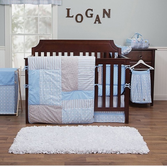 Trend Lab crib bedding set, blue & gray - Picture 6 of 6